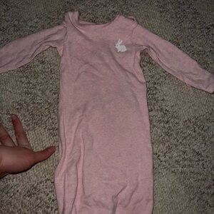 Pink Baby Sleep Gown with Bunny Design